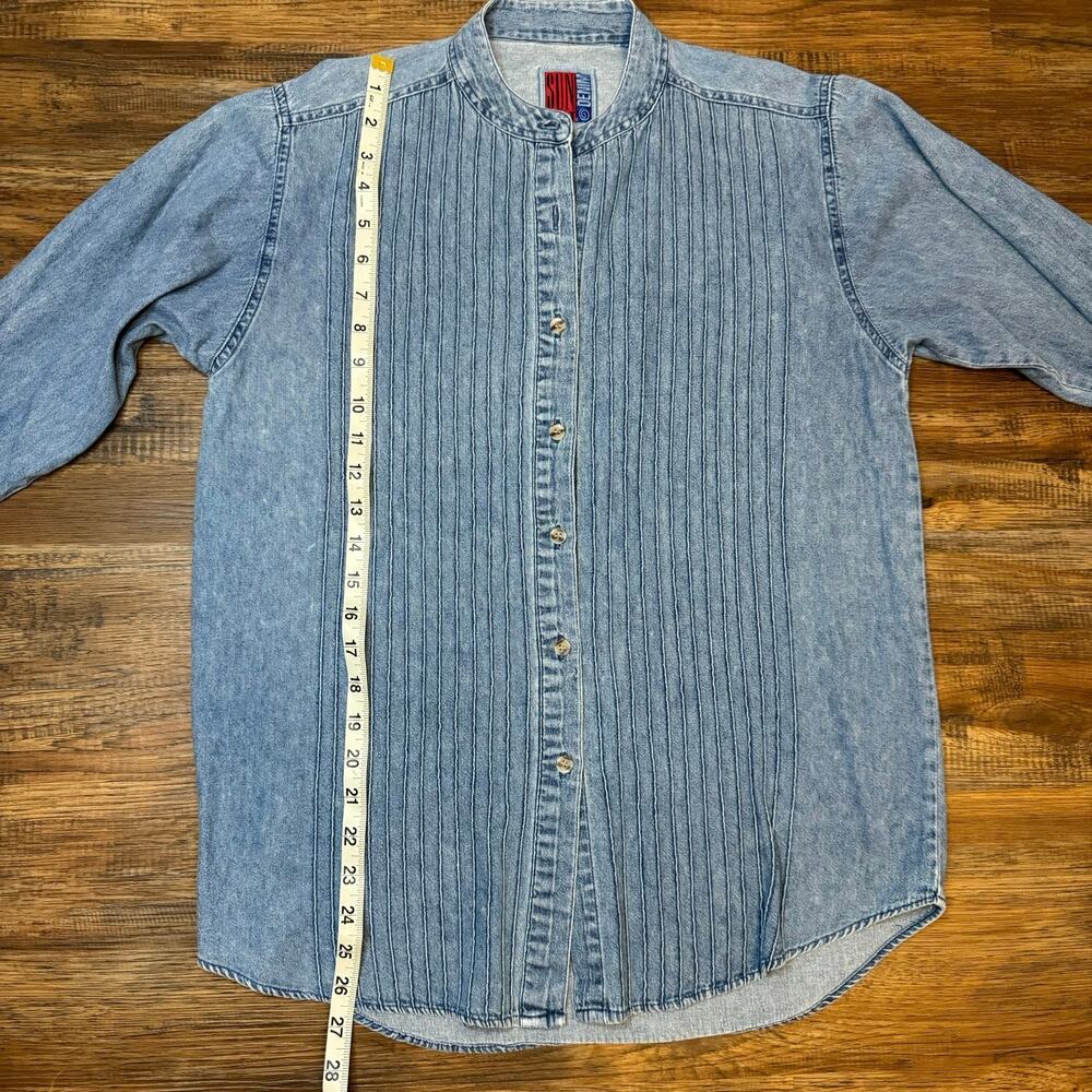 Sunbelt Denim Shirt VINTAGE Pintuck front Size Small or Medium (missing tag) - Picture 10 of 10